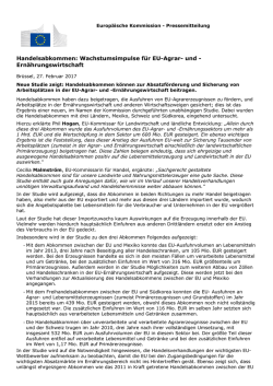Handelsabkommen: Wachstumsimpulse f&uuml;r EU-Agrar