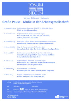 Gro&szlig;e Pause - Mu&szlig;e in der Arbeitsgesellschaft