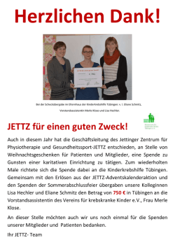 JETTZ f&uuml;r einen guten Zweck!