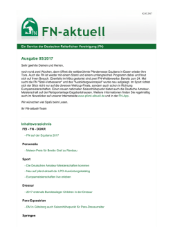 Ausgabe 05/2017 - Deutsche Reiterliche Vereinigung