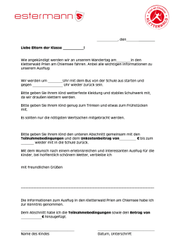 Infobrief - Kletterwald Prien am Chiemsee