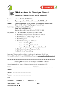 Grundkurs Sissach - EM Verein Schweiz