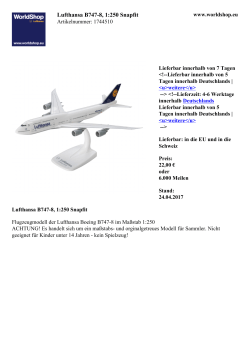 Snap-Fit Lufthansa Boeing B747-8 1:250