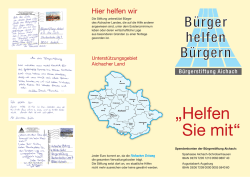 Helfen Sie mit - B&uuml;rgerstiftung Aichach