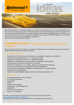 Praktikant (m/w) in der Abteilung Ausbildung und Nachwuchs