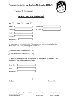 Antrag auf Mitgliedschaft - Spvgg. Bamlach/Rheinweiler