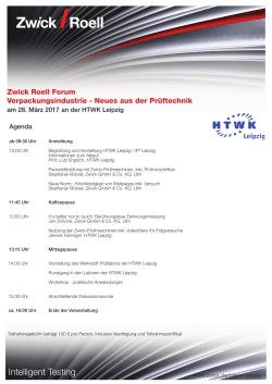 Agenda Zwick Roell Forum