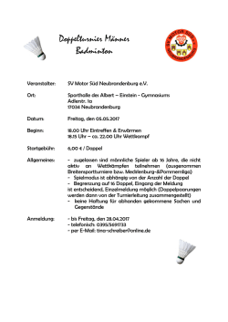 Doppelturnier M&auml;nner Badminton