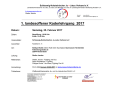 Ausschreibung 1. Kaderlehrgang SHJJV 25.02.2017