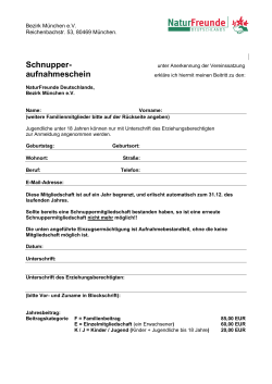 Antrag Schnuppermitglied - NaturFreunde Bezirk München