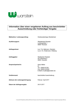 Information &uuml;ber einen vergebenen Auftrag aus beschr&auml;nkter