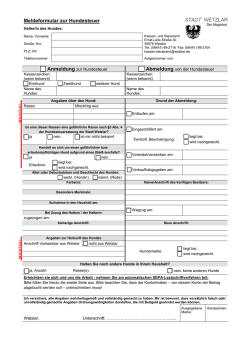 Hundesteuer An- und Abmeldung