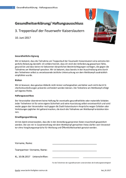 Gesundheitserklärung - Feuerwehr Kaiserslautern