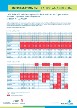 Ersatzfahrplan - WestfalenBahn