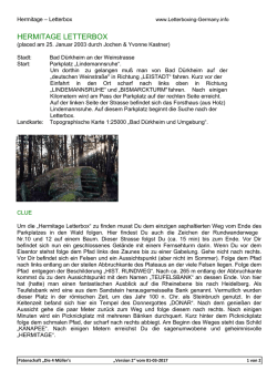 hermitage letterbox - Letterboxing Germany