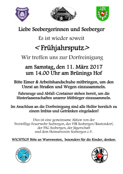 AM 11.03.2017 - Heimatverein Seebergen eV