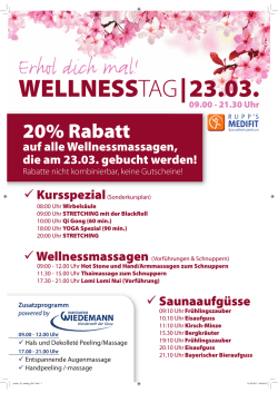 Infos zum WellnessTag gibt`s hier!