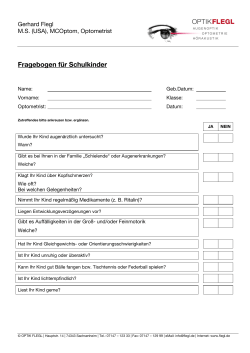 Fragebogen für Schulkinder