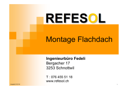 Montage Flachdach - REFESOL Ingenieurbüro Fedeli