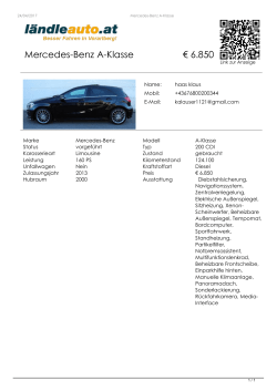 Mercedes-Benz A-Klasse aus Klaus- Weiler € 6.850