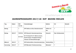 Jahresprogramm SVP Bezirk Meilen