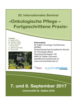 Flyer - St.Gallen Oncology Conferences