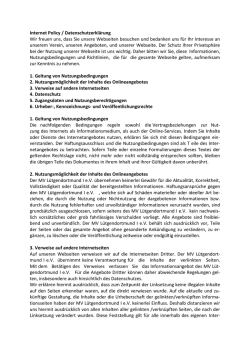 Datenschutz - MV Lütgendortmund I eV