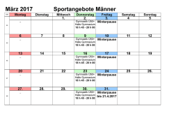 Sport für Männer im März