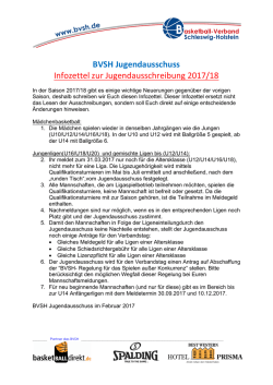 BVSH Jugendausschuss Infozettel zur Jugendausschreibung 2017/18