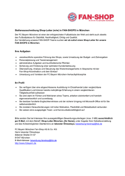 Stellenausschreibung Shop-Leiter (m/w) in FAN