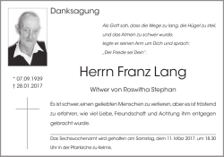 Herrn Franz Lang