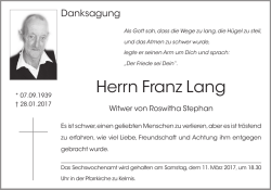 Herrn Franz Lang