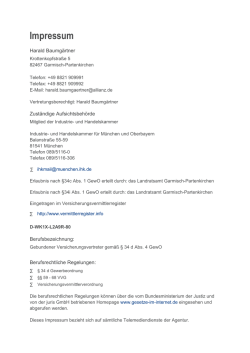 Impressum - Harald Baumg&auml;rtner
