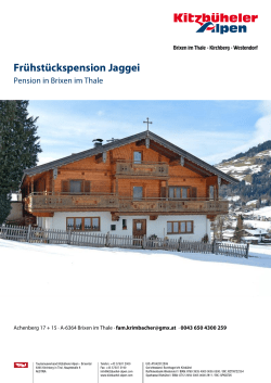 Frühstückspension Jaggei in Brixen im Thale