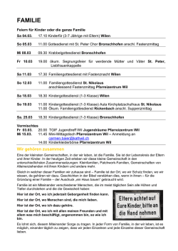 hier finden Sie die Termine aller Verstaltungen