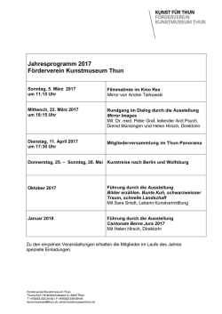 Jahresprogramm F&ouml;rderverein 2017