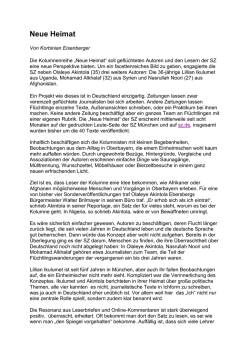 Neue Heimat - Journalisten helfen Journalisten