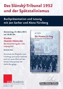 Buchpräsentation und Lesung mit Jan Gerber und Alena Fürnberg