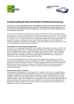 Medienmitteilung (Quelle: Landschaftspark Binntal)