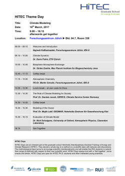 HITEC Theme Day - J&uuml;lich - HITEC - the Graduate School in Energy