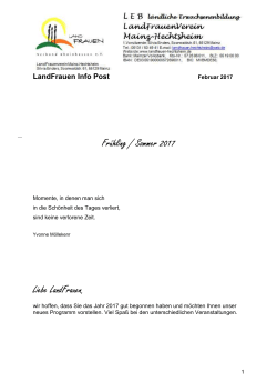 Aktuelles Rundschreiben - Der LandFrauen-Verein Mainz