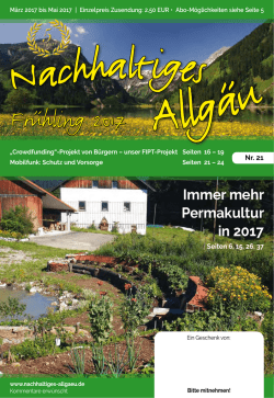 Nr. 21 HIER - Nachhaltiges Allgäu