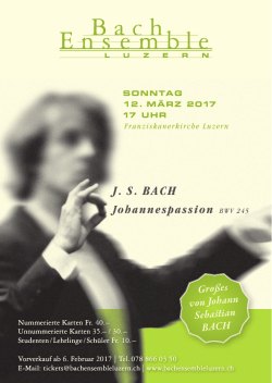 Konzertflyer - Bach Ensemble Luzern