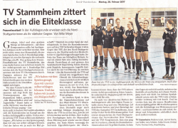 TV Stammheim zittert sich in die Eliteklasse - Faustball