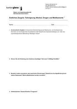 Ärztliches Zeugnis: Fahreignung Alkohol, Drogen