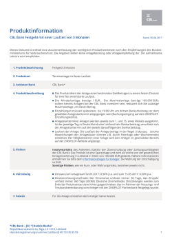 Produktinformationsblatt