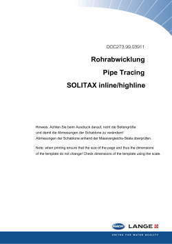 Rohrabwicklung Pipe Tracing SOLITAX inline/highline