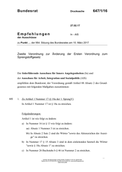 Bundesrat 647/1/16 Empfehlungen - Umwelt