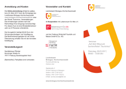 Dienstag, 28.03.2017, 09:00 &ndash; 13:00 Uhr Anmeldung und Kosten