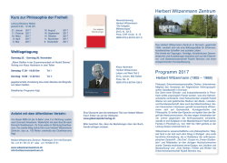 Jahresprogramm 2017 - Herbert Witzenmann Zentrum